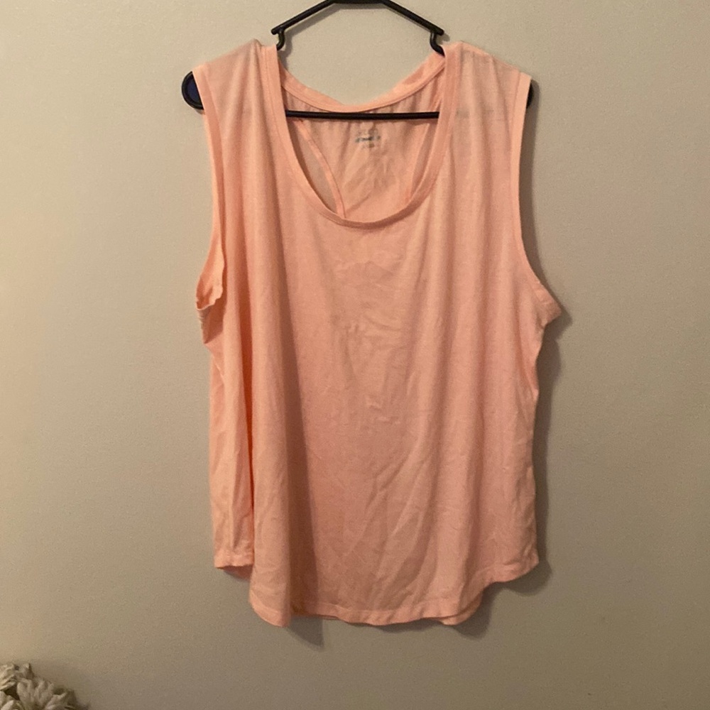 bcg Plus Pink Sleeveless Athletic Tank with Mesh Detail in Back [Size: 1X]